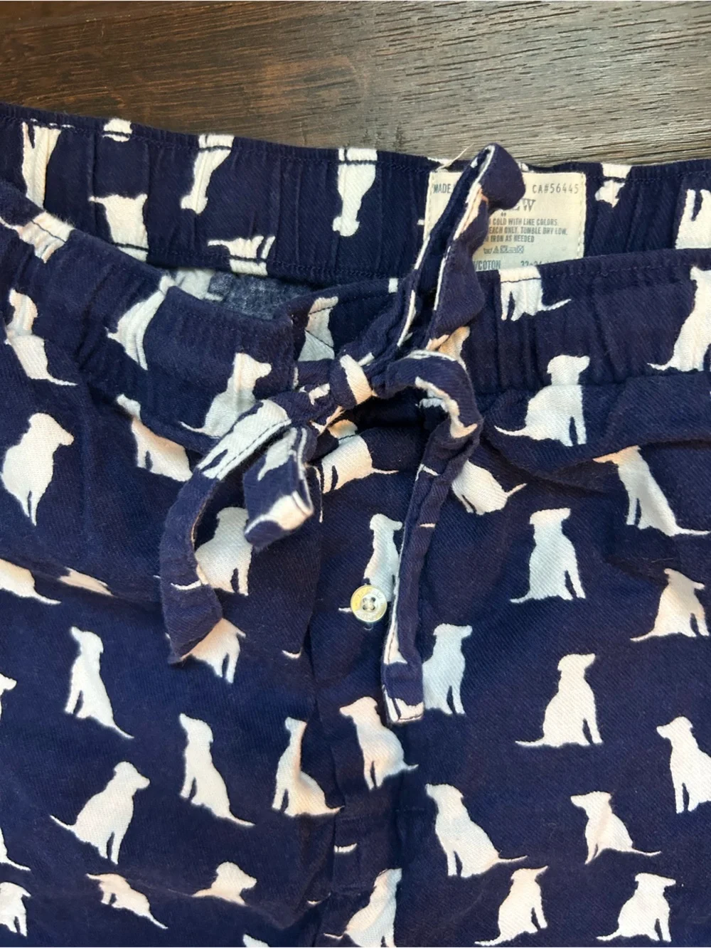 J. Crew Navy Shorts with White Dog Silhouette Print